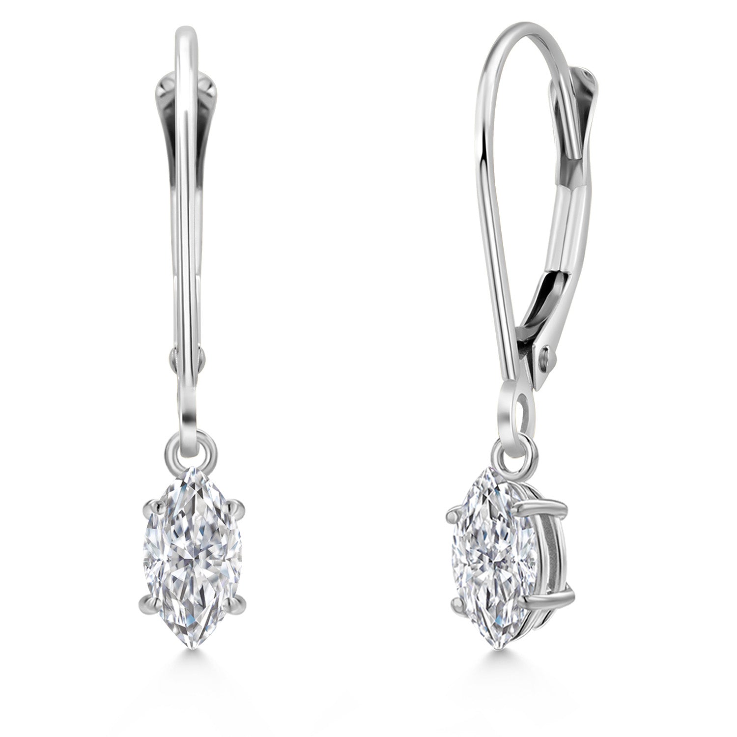 White Lab Grown Diamond - April_Earrings in 14K White Gold