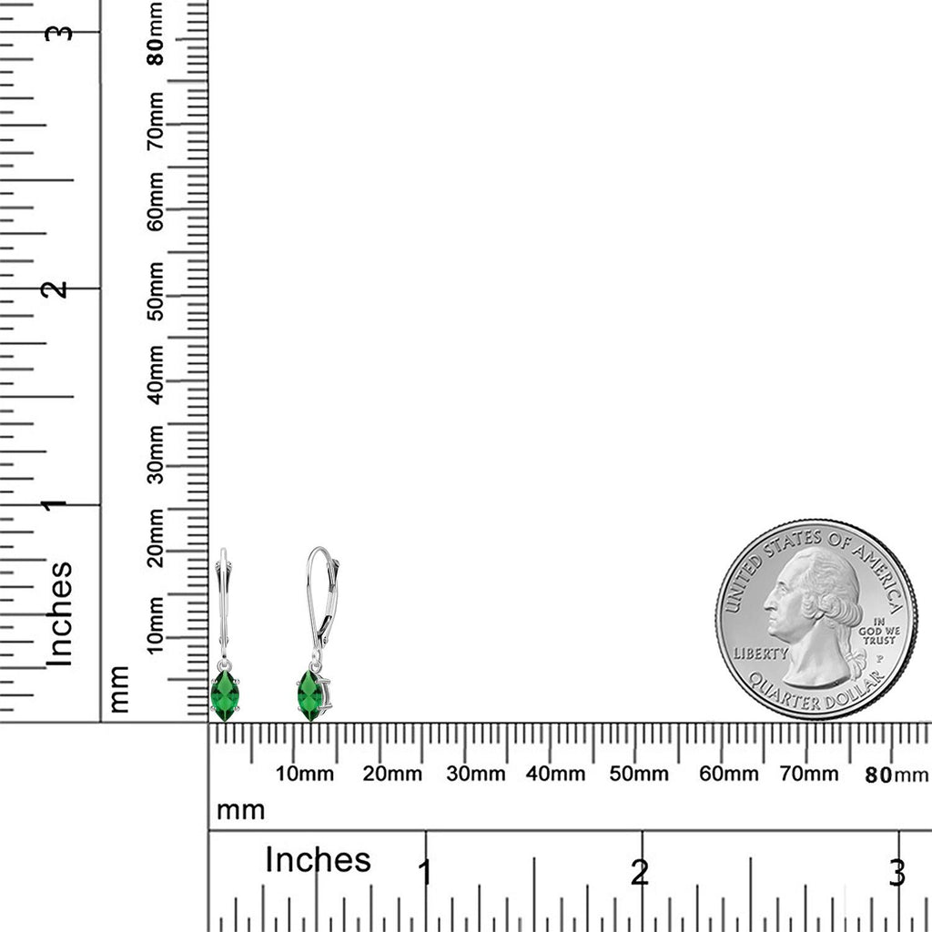Nano Emerald - May_Earrings in 14K White Gold