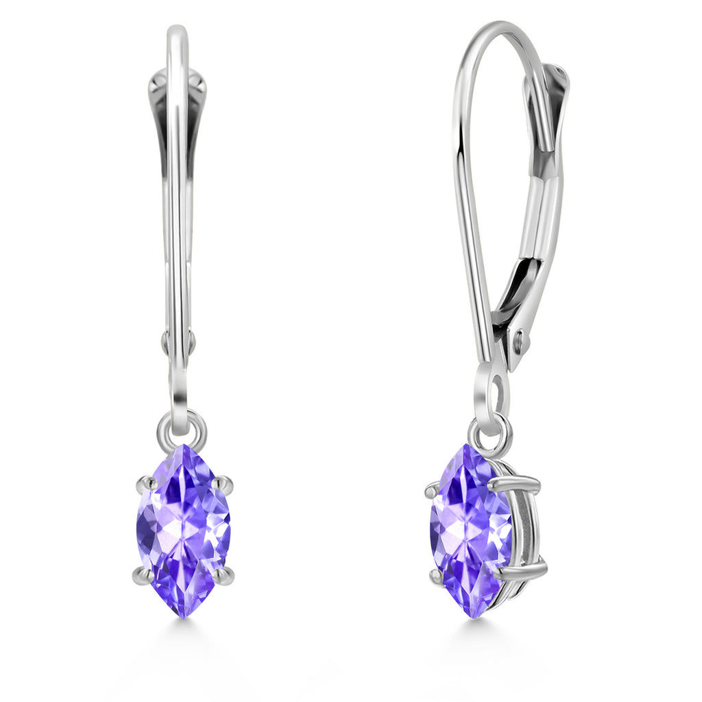 Tanzanite - December_Earrings in 14K White Gold