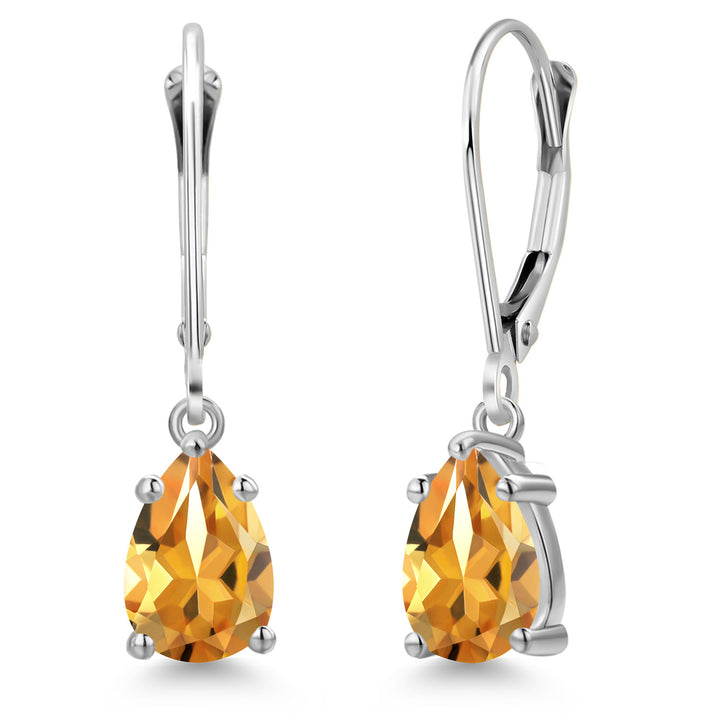 Citrine - November_Earrings in 14K White Gold