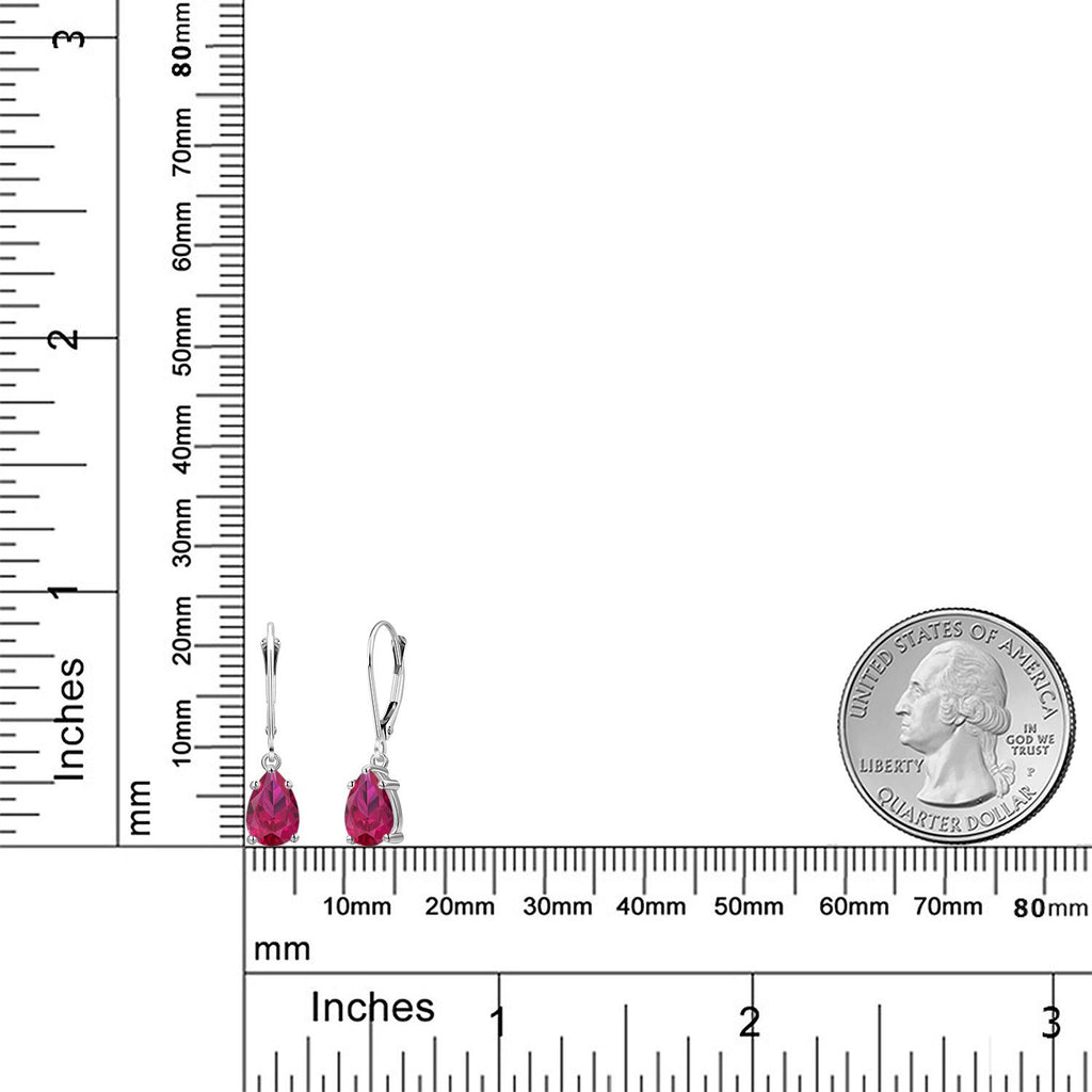 Created Ruby - July_Earrings in 14K White Gold