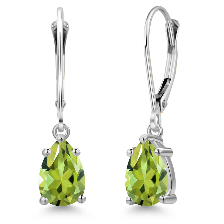 Peridot - August_Earrings in 14K White Gold