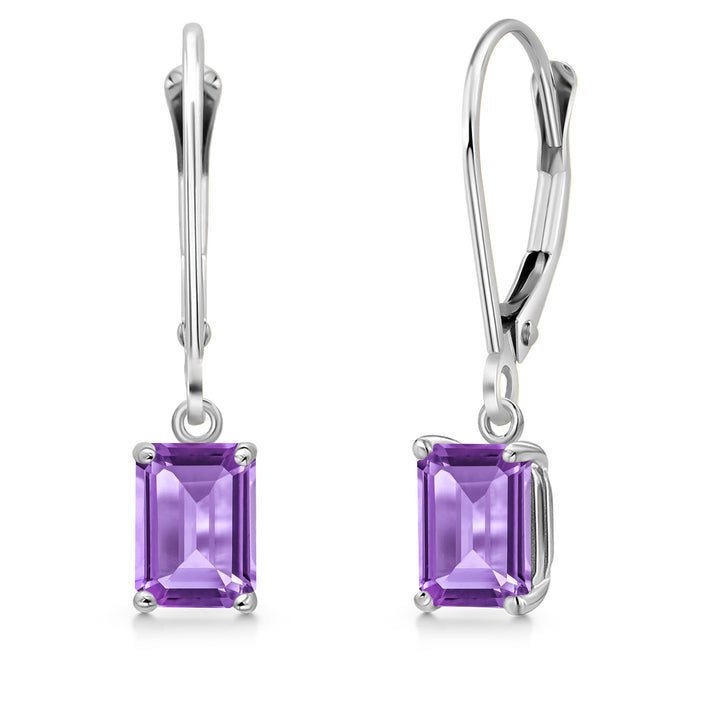 Amethyst - February_Earrings in 14K White Gold