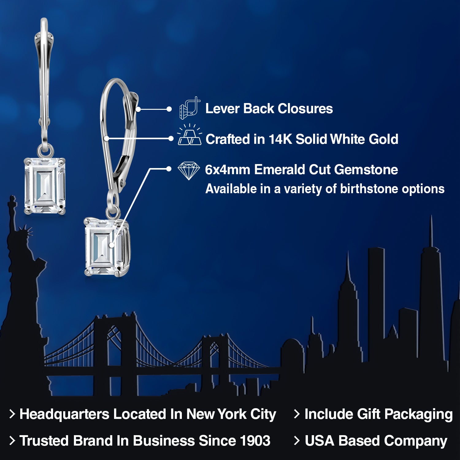 Near Colorless (GH)_Earrings in 14K White Gold