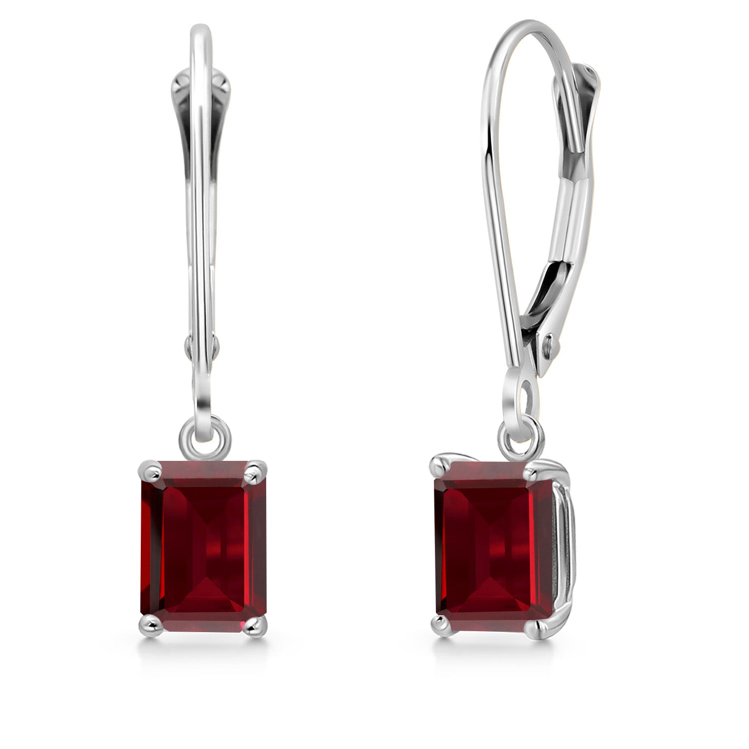 Garnet - January_Earrings in 14K White Gold