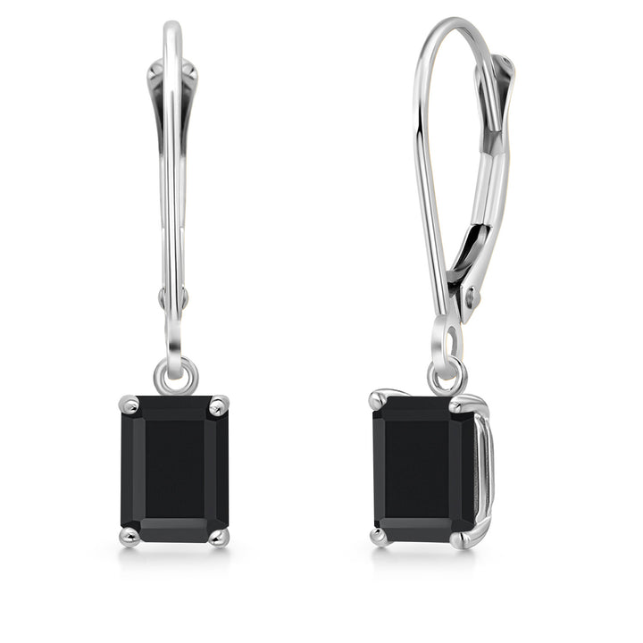 Onyx - December_Earrings in 14K White Gold