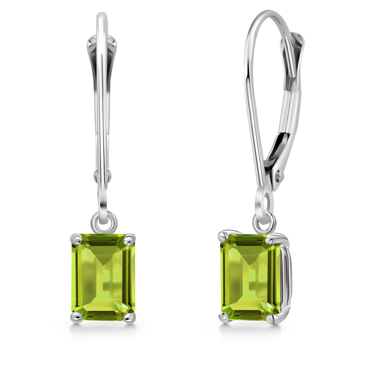 Peridot - August_Earrings in 14K White Gold
