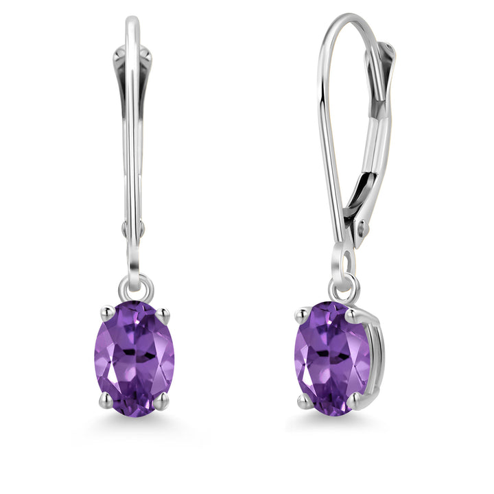Amethyst - February_Earrings in 14K White Gold