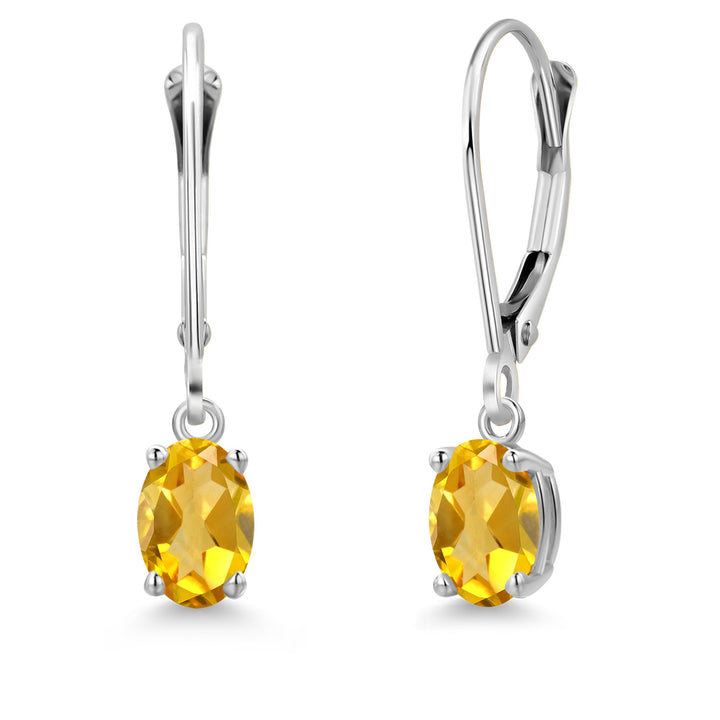 Citrine - November_Earrings in 14K White Gold