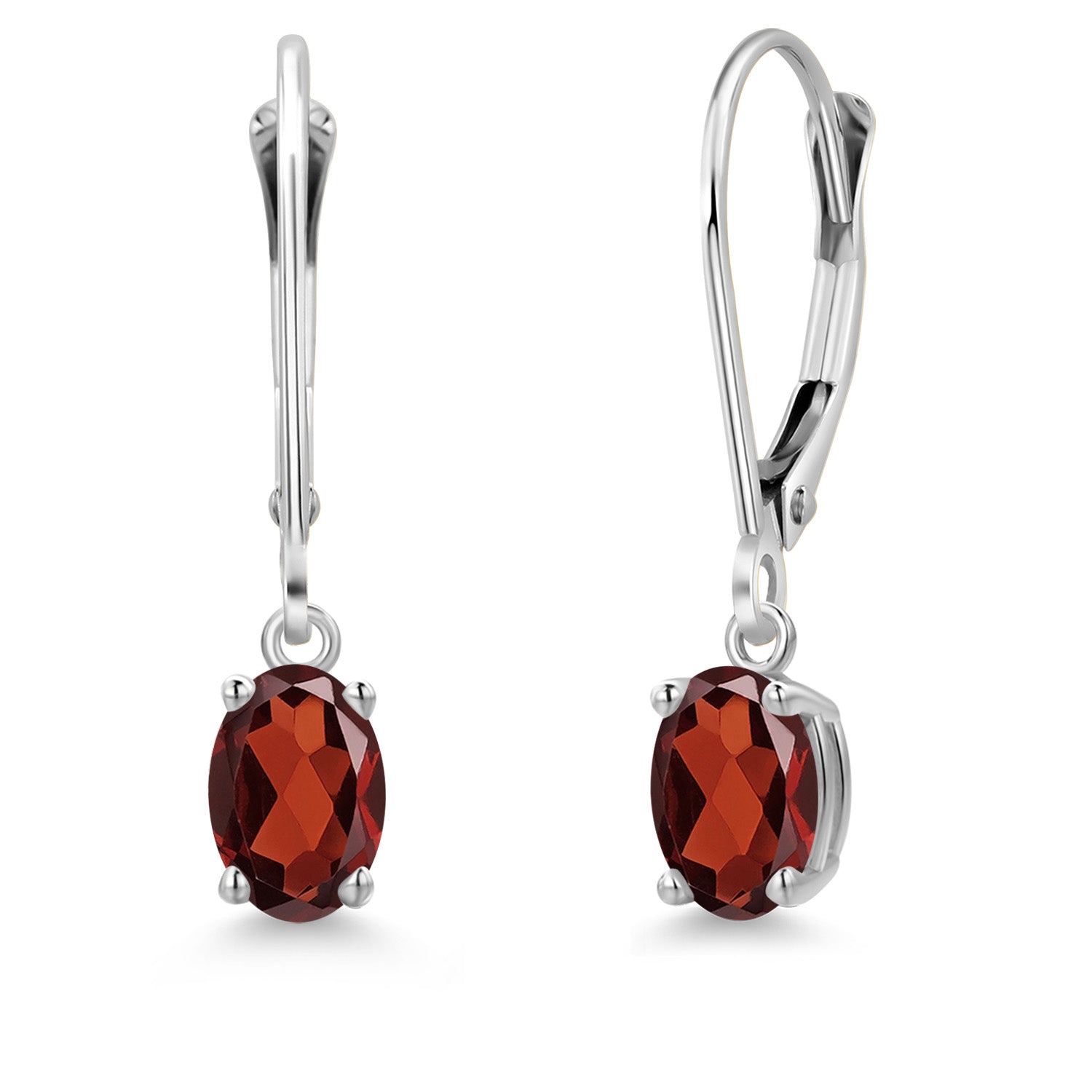 Garnet - January_Earrings in 14K White Gold