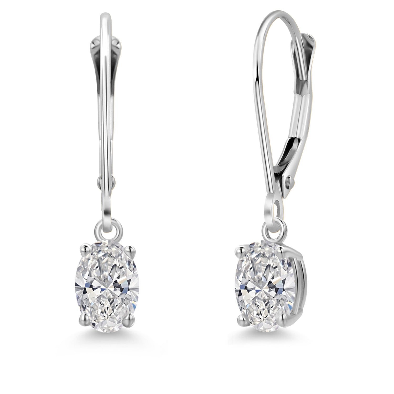 White Lab Grown Diamond - April_Earrings in 14K White Gold