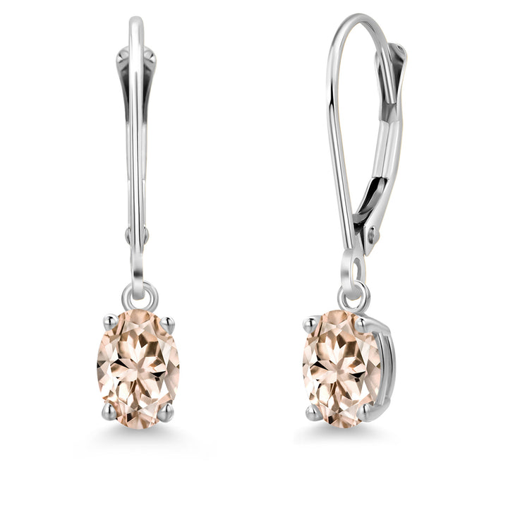 Morganite - October_Earrings in 14K White Gold