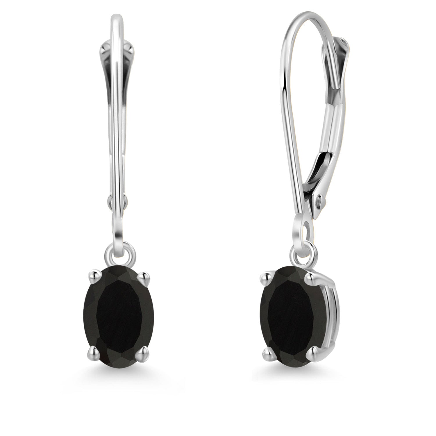 Onyx - December_Earrings in 14K White Gold