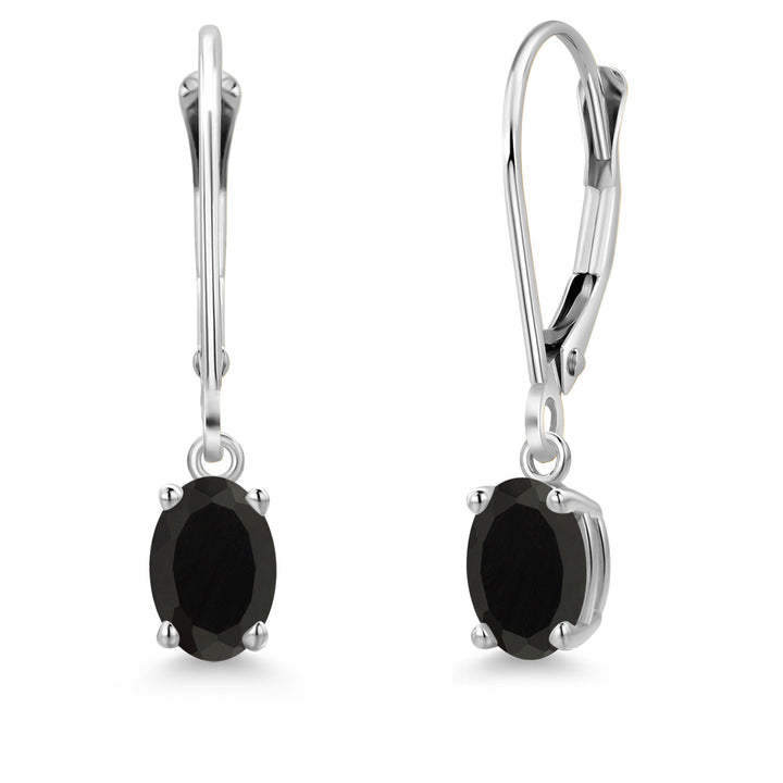 Onyx - December_Earrings in 14K White Gold