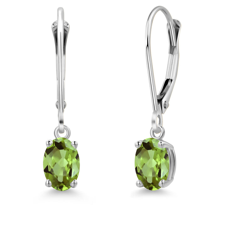 Peridot - August_Earrings in 14K White Gold