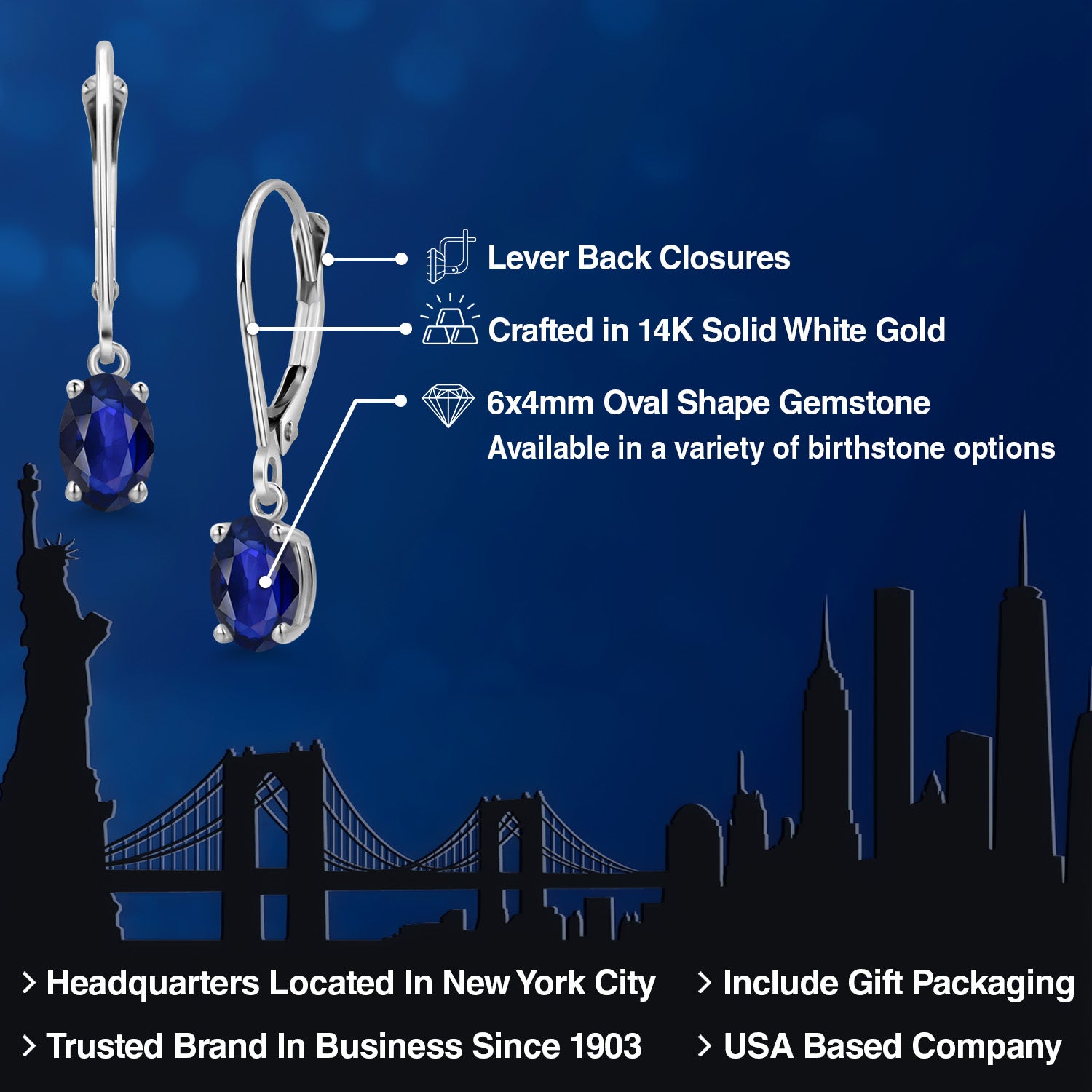 Earrings in 14K White Gold