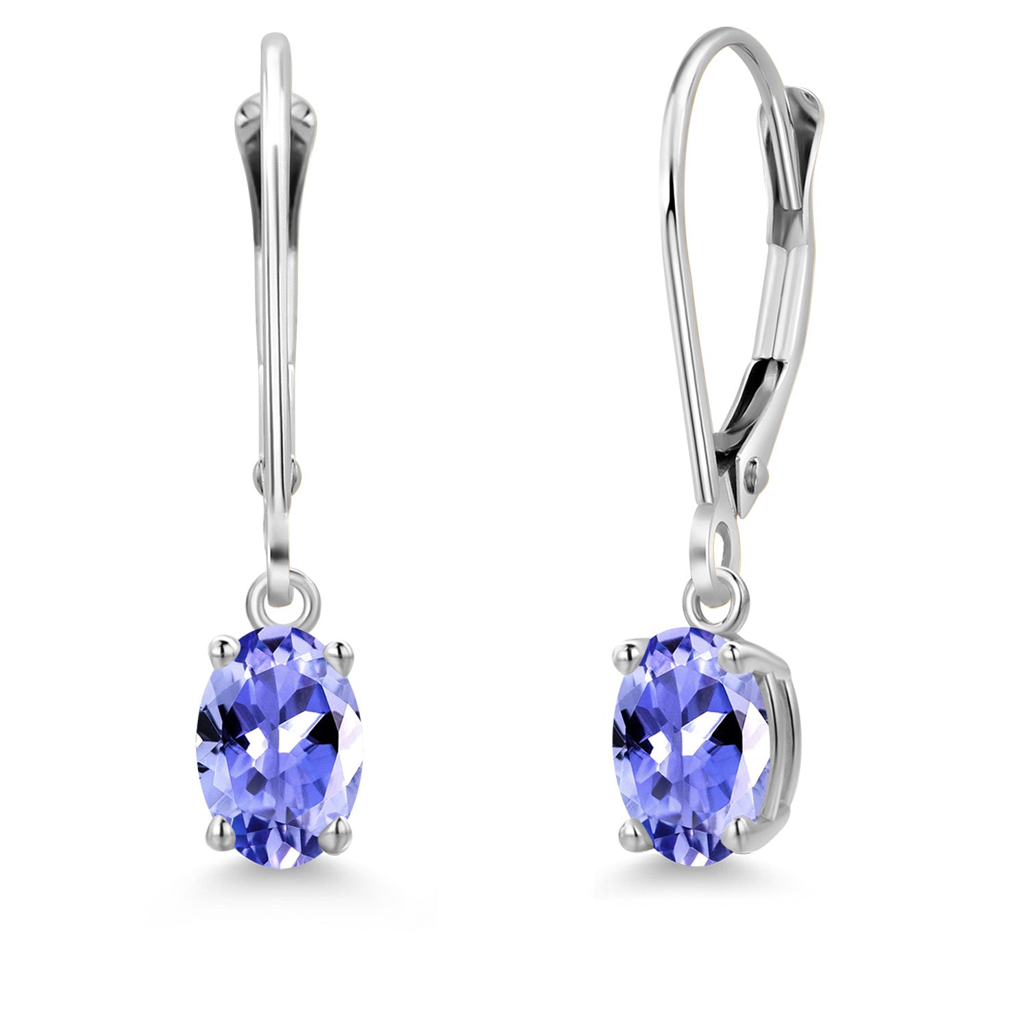 Tanzanite - December_Earrings in 14K White Gold