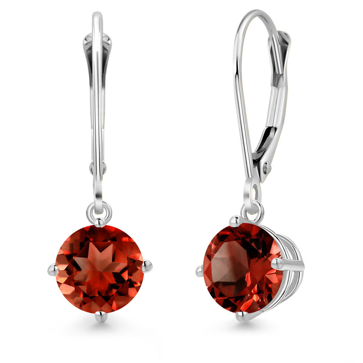 Garnet - January_Earrings in 14K White Gold