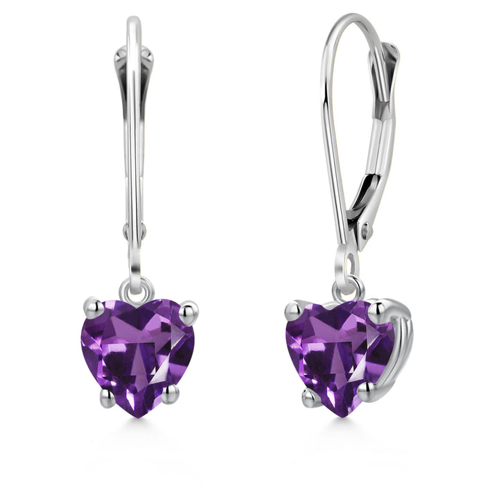 Amethyst - February_Earrings in 14K White Gold