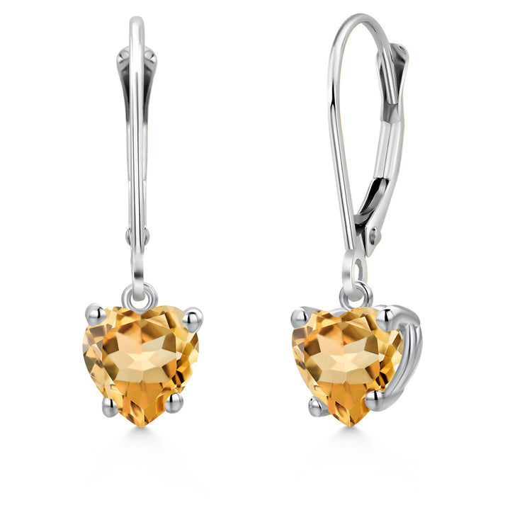 Citrine - November_Earrings in 14K White Gold
