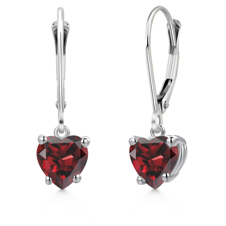 Garnet - January_Earrings in 14K White Gold