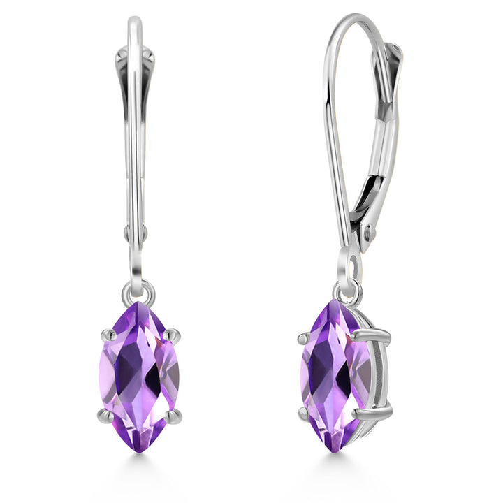 Amethyst - February_Earrings in 14K White Gold
