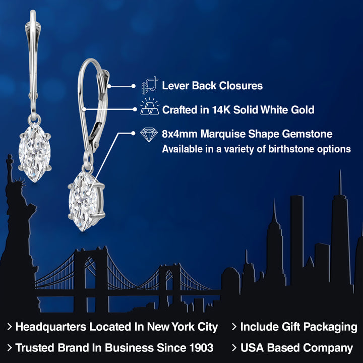 Near Colorless (GH)_Earrings in 14K White Gold