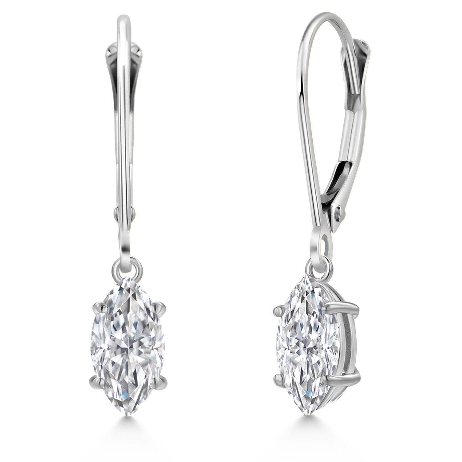 White Lab Grown Diamond - April_Earrings in 14K White Gold