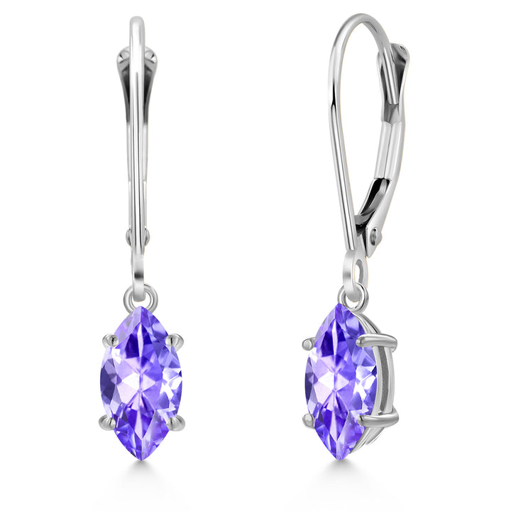 Tanzanite - December_Earrings in 14K White Gold