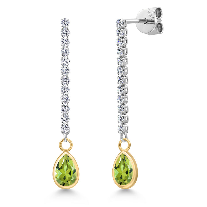 Peridot - August_Earrings in 14K Two Tone Gold
