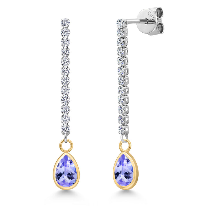 Tanzanite - December_Earrings in 14K Two Tone Gold