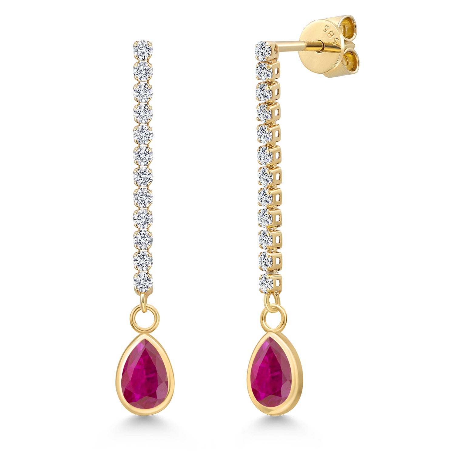 Red African Ruby_Earrings in 14K Yellow Gold