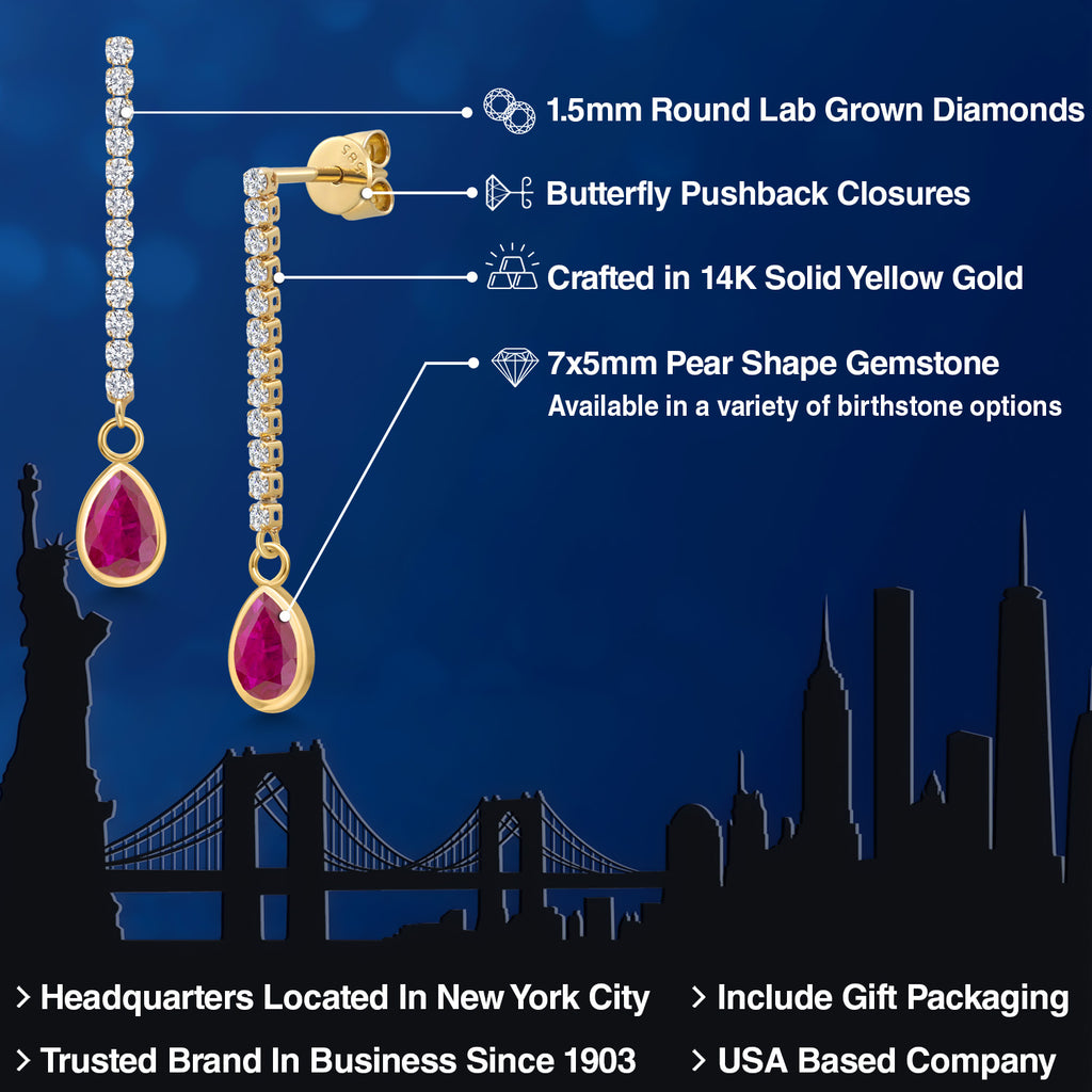 Red African Ruby_Earrings in 14K Yellow Gold