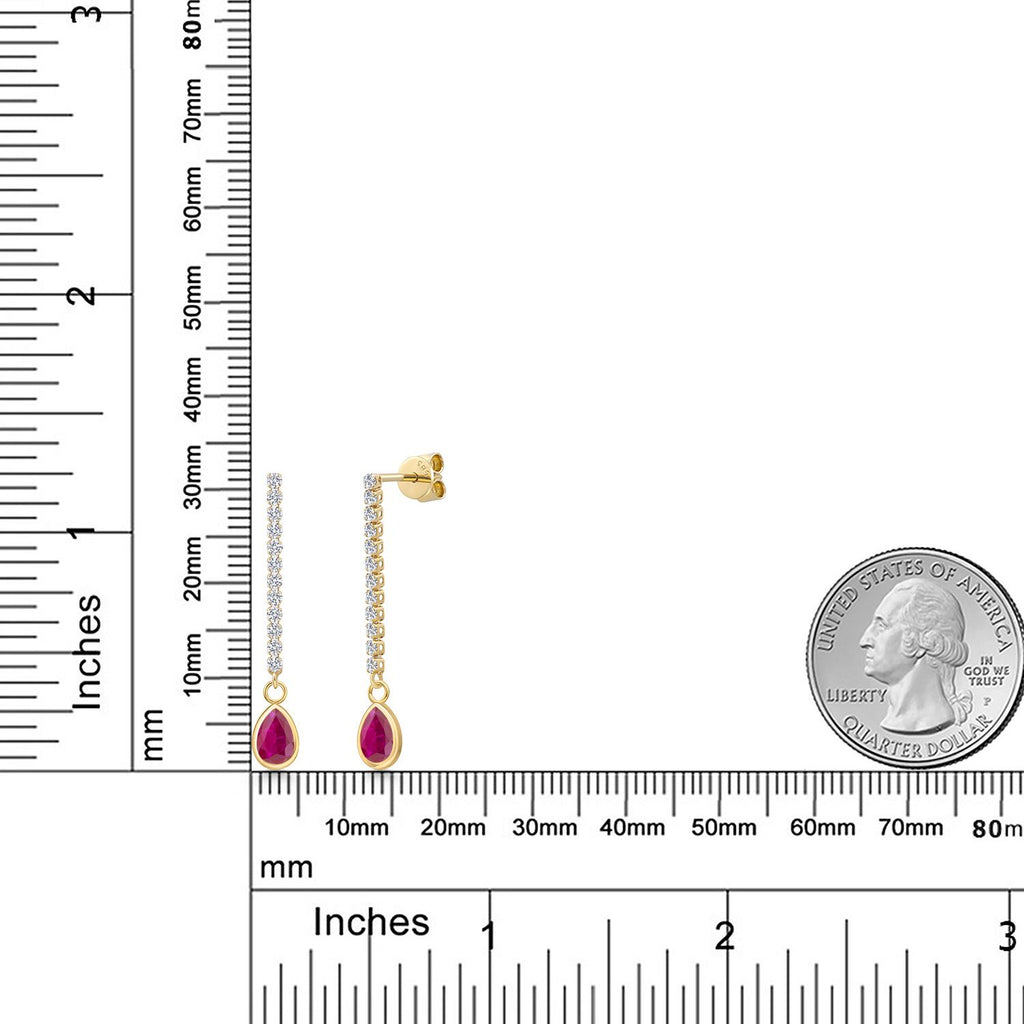 Red African Ruby_Earrings in 14K Yellow Gold