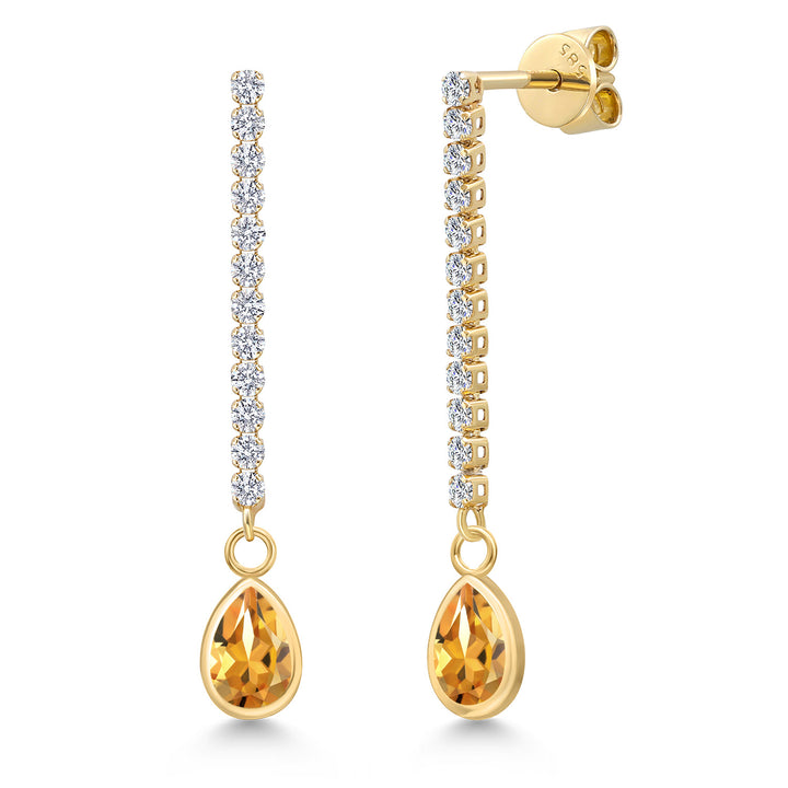 Citrine - November_Earrings in 14K Yellow Gold