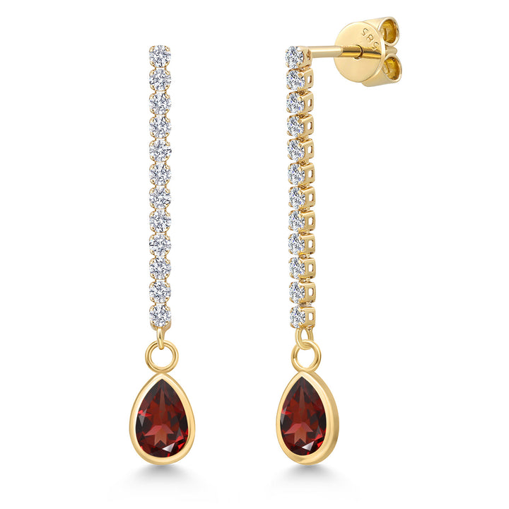Garnet - January_Earrings in 14K Yellow Gold