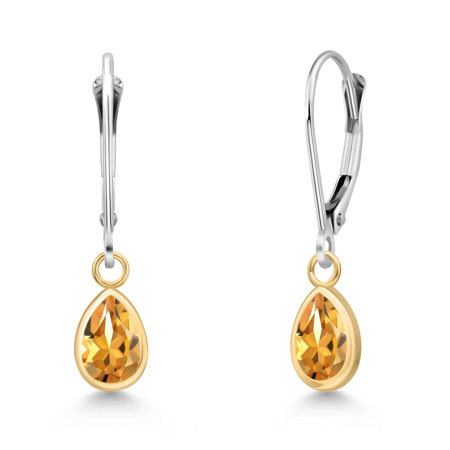 Citrine - November_Earrings in 14K Two Tone Gold
