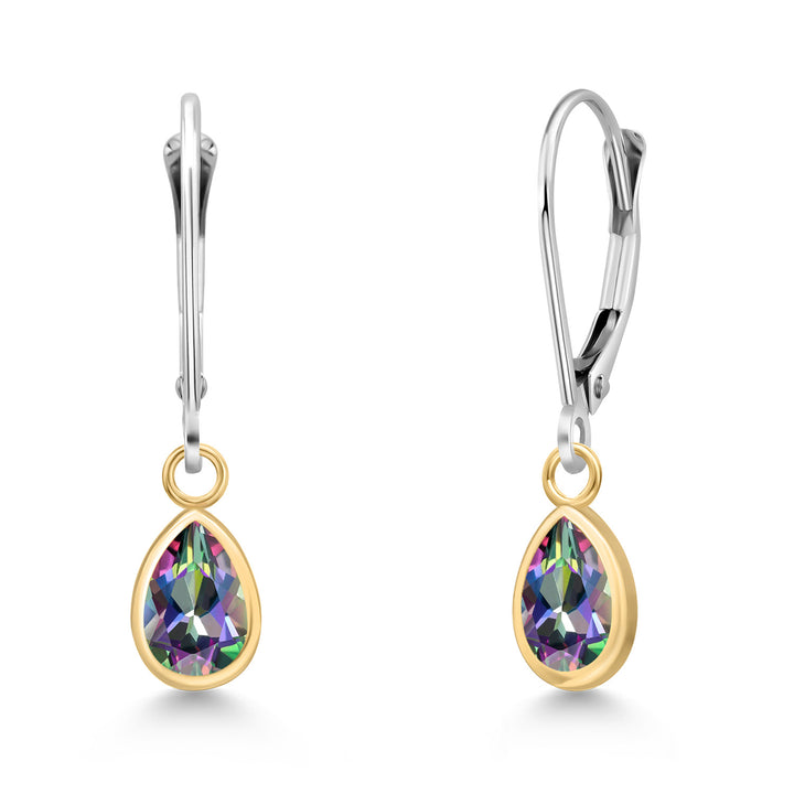 Green Mystic Topaz_Earrings in 14K Two Tone Gold