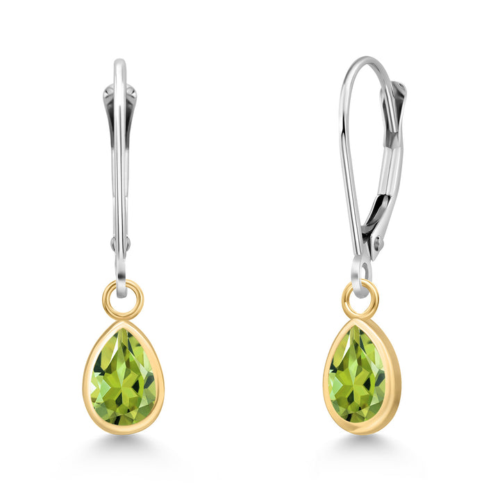Peridot - August_Earrings in 14K Two Tone Gold