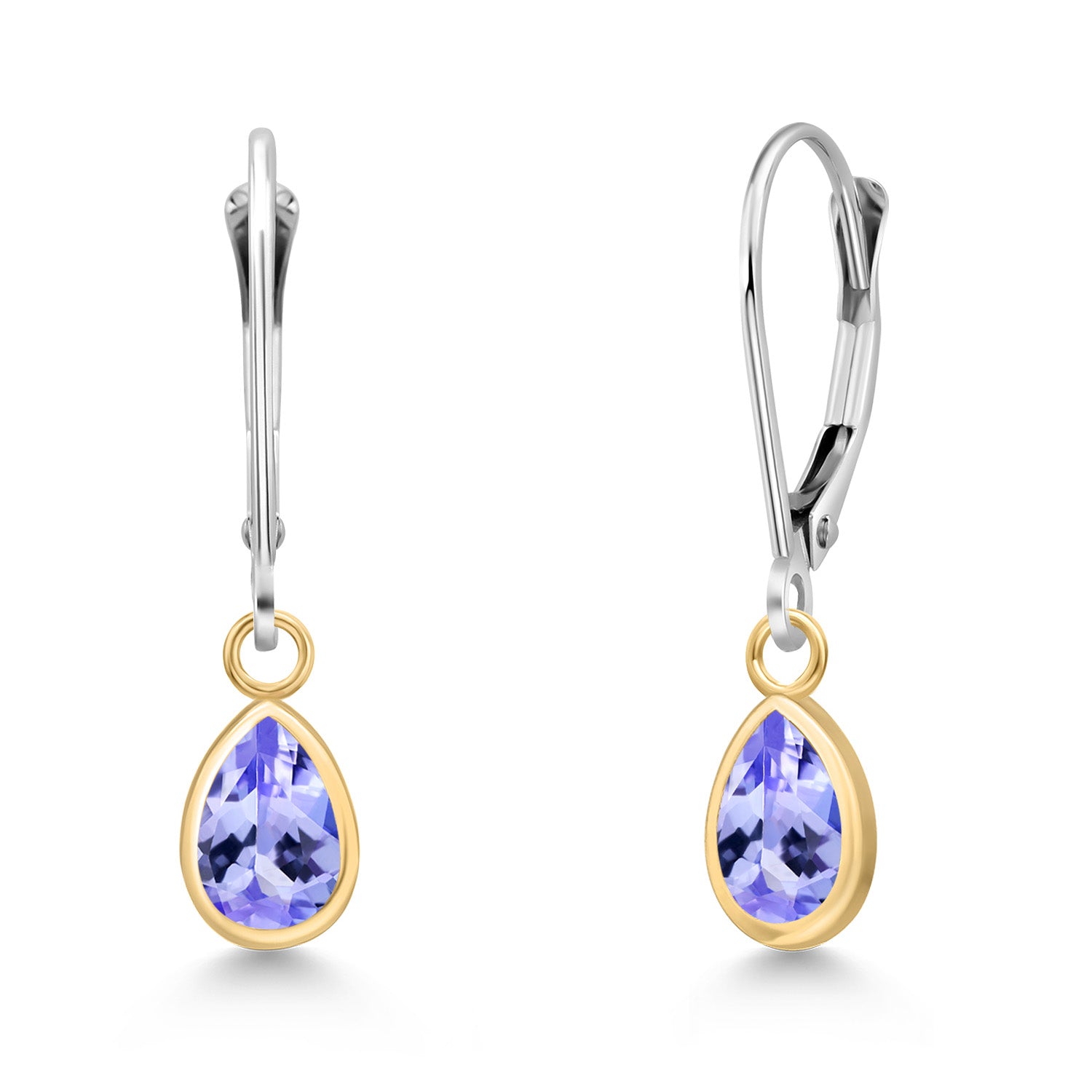 Tanzanite - December_Earrings in 14K Two Tone Gold