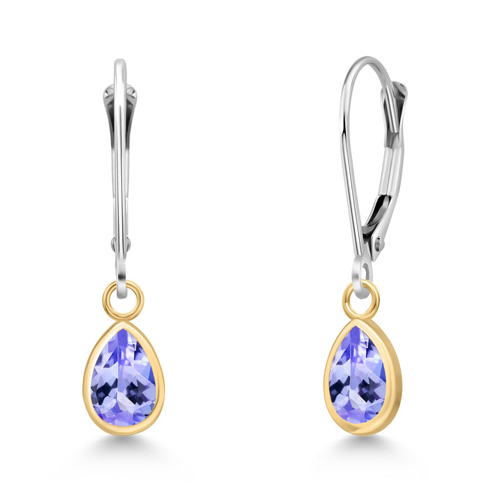 Tanzanite - December_Earrings in 14K Two Tone Gold