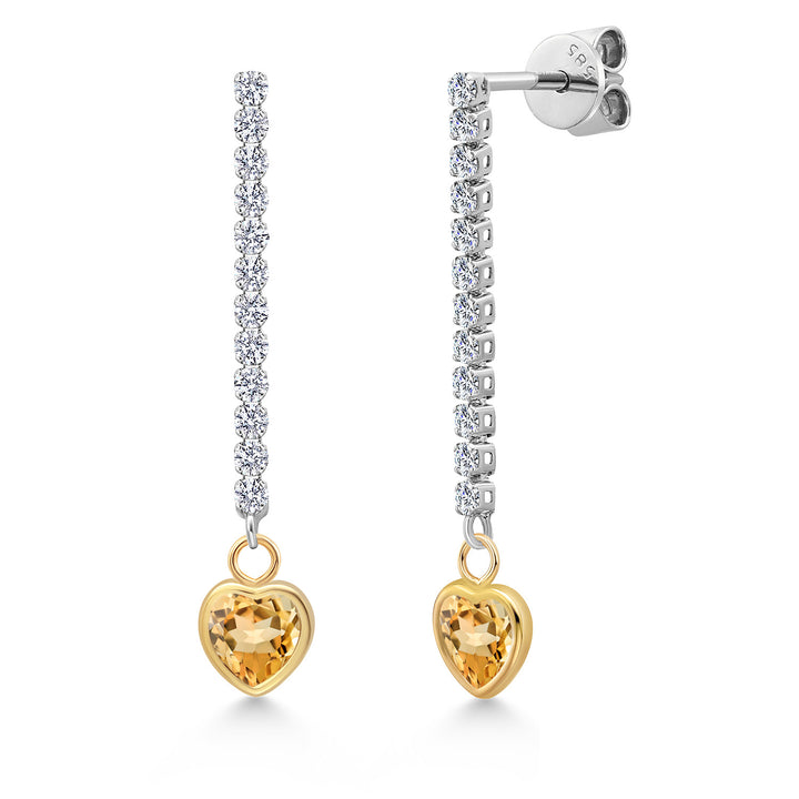 Citrine - November_Earrings in 14K Two Tone Gold