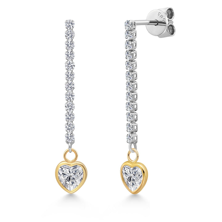 White Lab Grown Diamond - April_Earrings in 14K Two Tone Gold