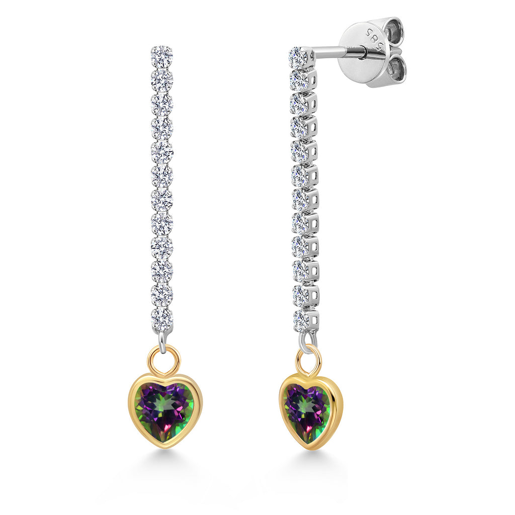 Green Mystic Topaz_Earrings in 14K Two Tone Gold