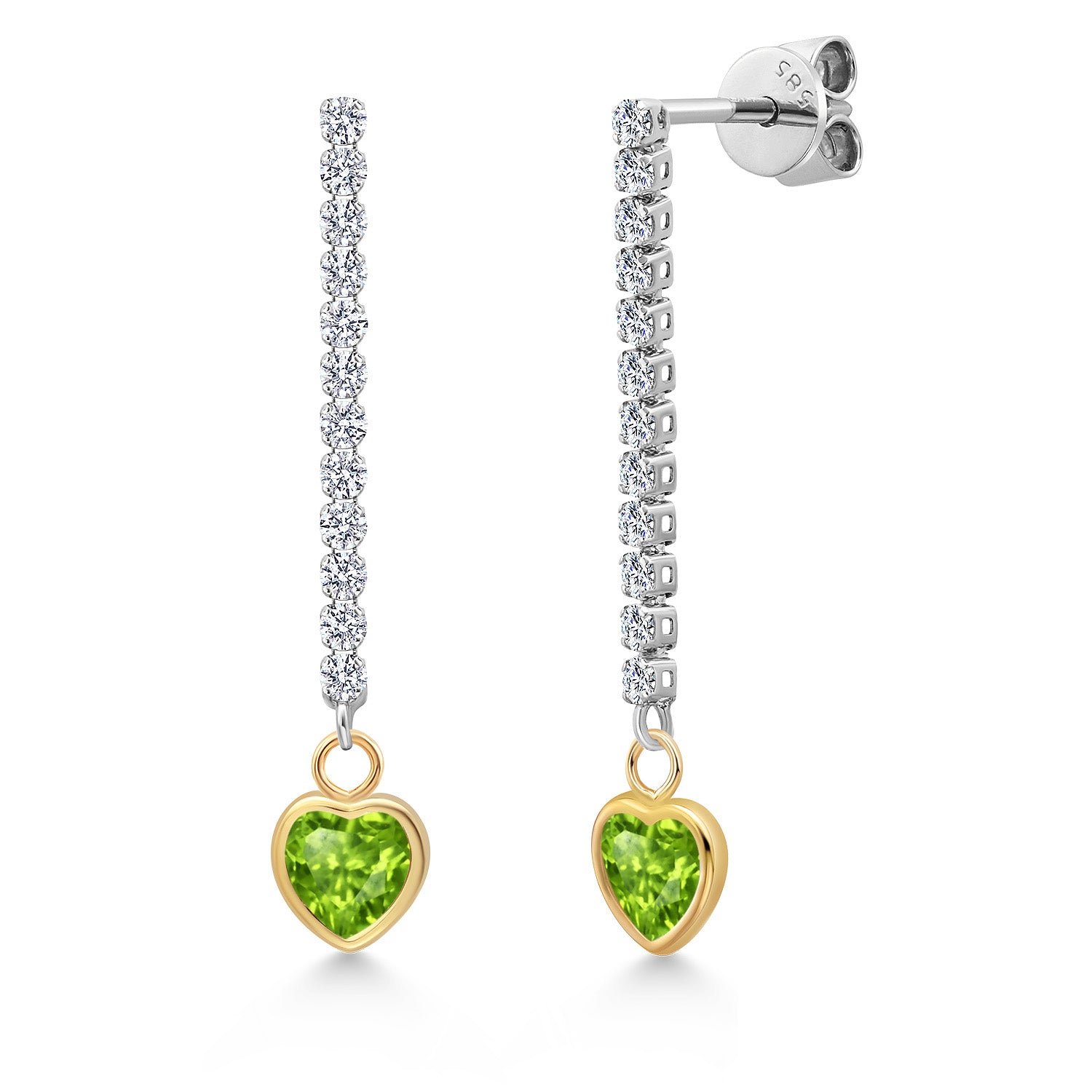 Peridot - August_Earrings in 14K Two Tone Gold