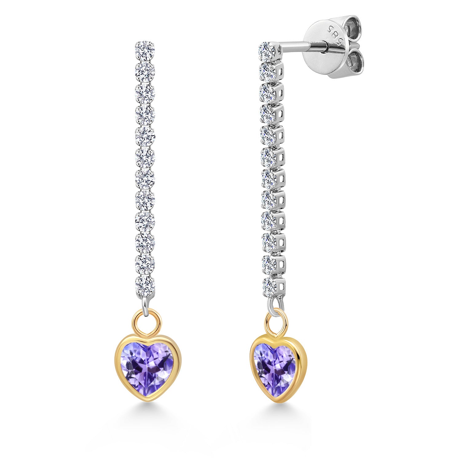 Tanzanite - December_Earrings in 14K Two Tone Gold