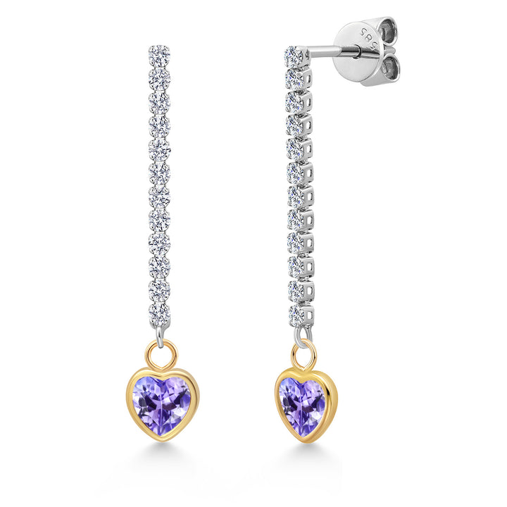 Tanzanite - December_Earrings in 14K Two Tone Gold
