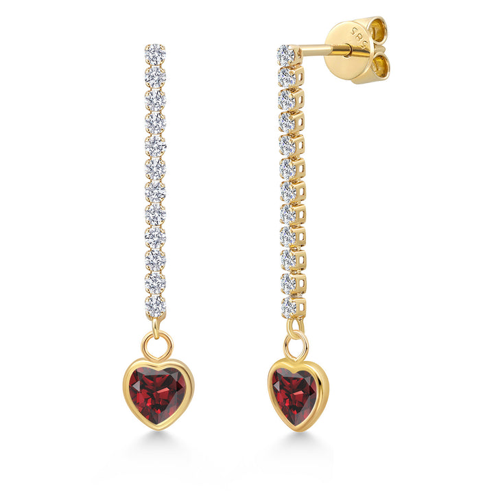 Garnet - January_Earrings in 14K Yellow Gold