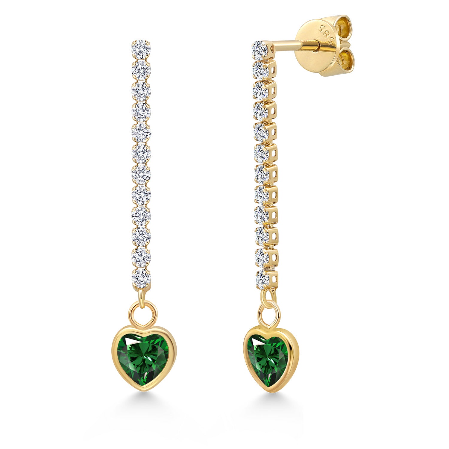 Nano Emerald - May_Earrings in 14K Yellow Gold