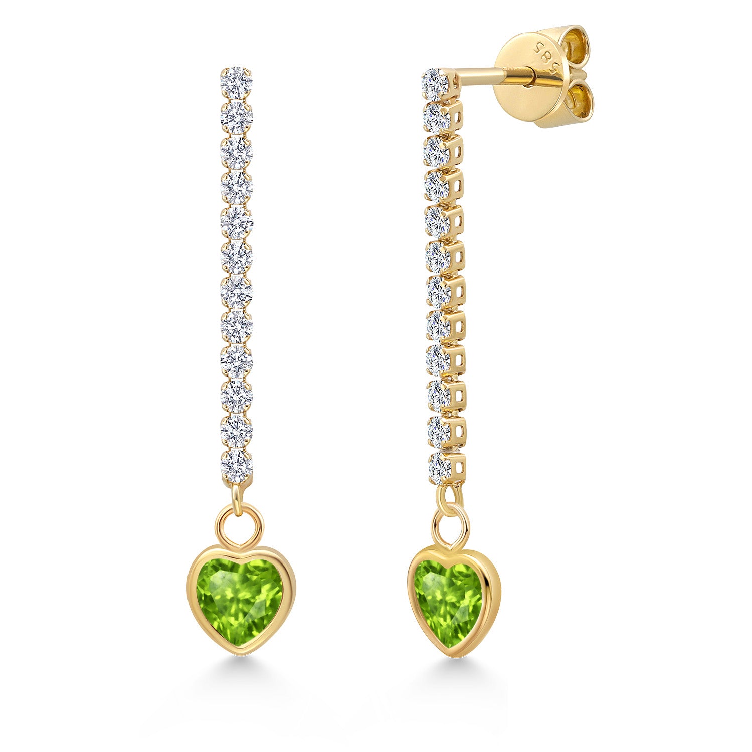 Peridot - August_Earrings in 14K Yellow Gold